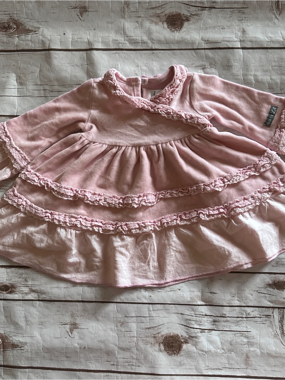 Naartjie pink dress with lace trim, vguc size 6-12 months
